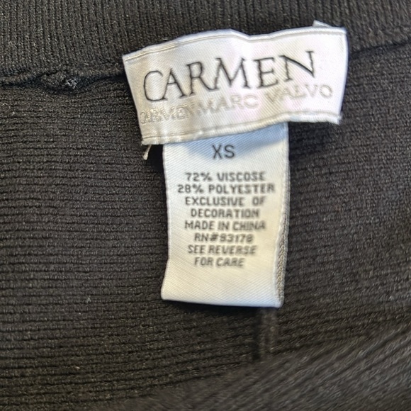 Carmen Marc Valvo Jewel Swing A-line Skater Sweater Knit Skirt Size XL Black‎ - Picture 4 of 7
